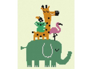 Рисунок на ткани «Дружный зоопарк»