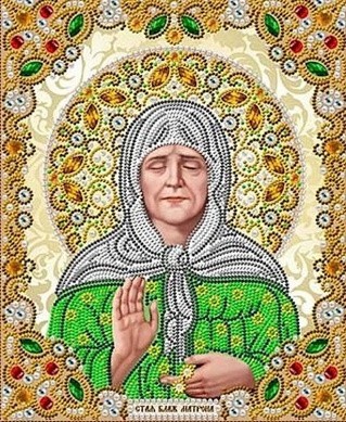 Рисунок на ткани «Матрона Московская в жемчуге и кристаллах» Рисунок на ткани «Матрона Московская в жемчуге и кристаллах»