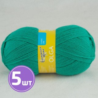 Пряжа Семеновская Olga (70920), зеленая бирюза 5 шт. по 100 г