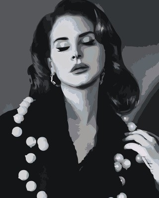 Картина по номерам «Lana Del Rey Лана Дель Рей: портрет чб»
