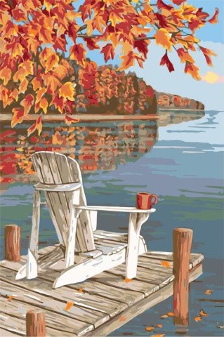 Картина по номерам «Осень у причала»