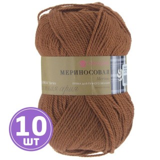Пряжа Пехорка Мериносовая (344), красная глина, 10 шт. по 100 г Пряжа Пехорка Мериносовая (344), красная глина, 10 шт. по 100 г