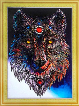 Алмазная вышивка 5D «Волчица»