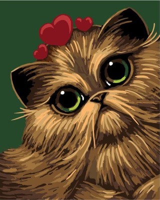Картина по номерам «Кошка в сердцах»