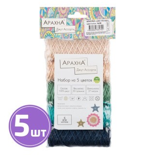 Пряжа Arachna Jute Ассорти (08), набор из 5 шт. по 30 г