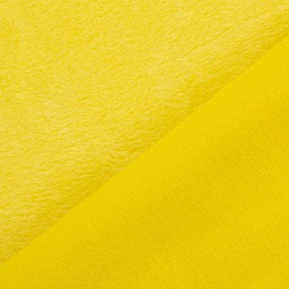 Плюш трикотажный PLF, 50x50 см, 390 г/м2, 50% хлопок, 50% полиэстер, цвет: 14-0756 жёлтый, Gamma