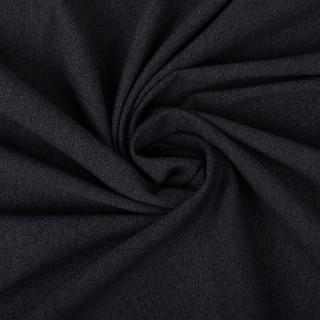 Ткань трикотаж Футер 2х нитка, петля, с лайкрой, 6 м, ширина 180 см, 230 г/м2, пенье, цвет: темно-синий меланж, TBY