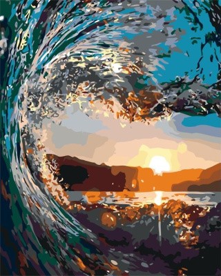 Картина по номерам «Волна на закате»