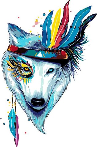 Картина по номерам «Пёс-индеец» Картина по номерам «Пёс-индеец»