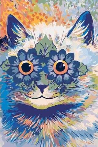 Картина по номерам «Цветочный котик»
