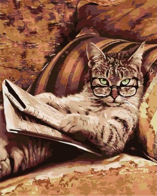 Картина по номерам «Кот учёный»