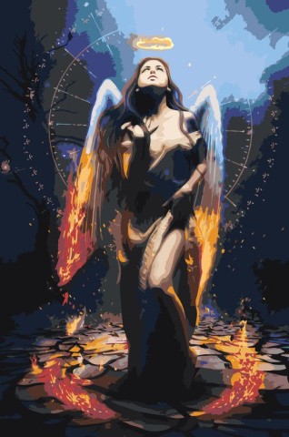 Картина по номерам «Девушка-ангел»