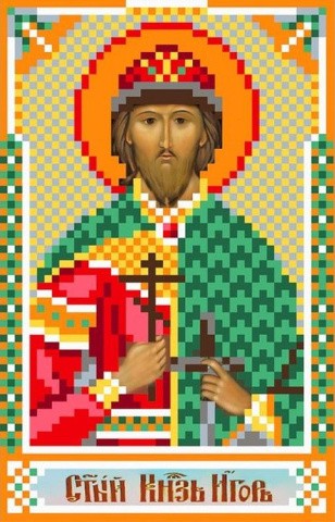 Рисунок на шелке «Святой Игорь»