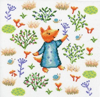 Рисунок на ткани «Лиса на поляне»