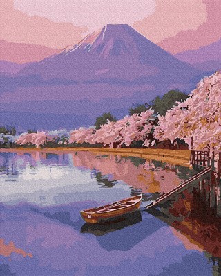 Картина по номерам «Озеро в Японии»