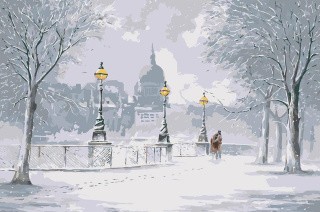 Картина по номерам «Снегом город заметен»
