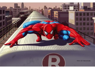 Пазл-мини «Человек-паук на крыше поезда»