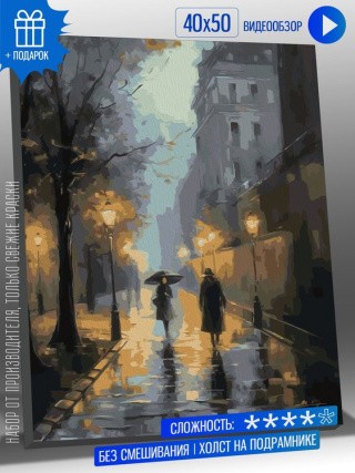 Картина по номерам «Встреча под дождем» Картина по номерам «Встреча под дождем»