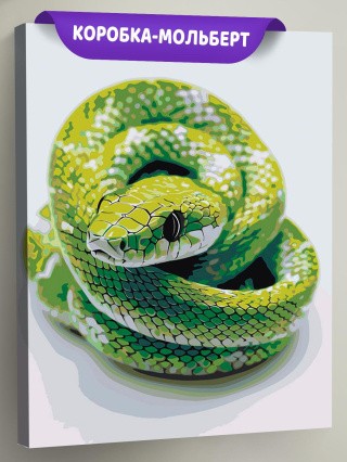 Картина по номерам «Зеленая змея, Символ года, животные»