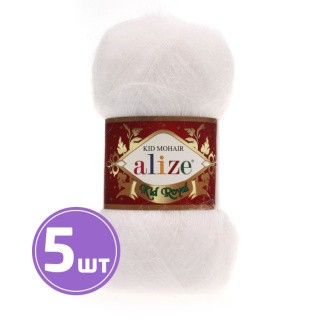 Пряжа ALIZE Kid royal 50 (55), белый, 5 шт. по 50 г Пряжа ALIZE Kid royal 50 (55), белый, 5 шт. по 50 г