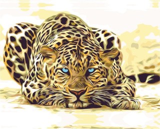 Картина по номерам «Затаившийся леопард»