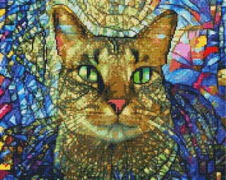 Алмазная вышивка «Кошка мозайка»