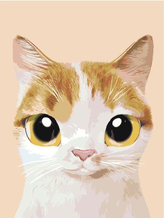 Картина по номерам «Кошечка Охра»