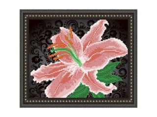Рисунок на ткани «Лилия на черном»