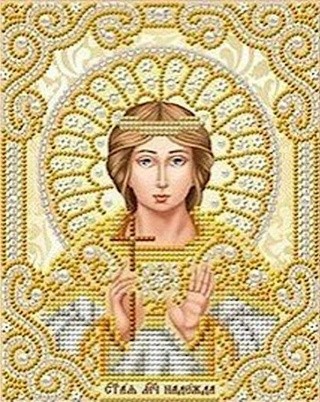 Рисунок на ткани «Святая Надежда в жемчуге и золоте»