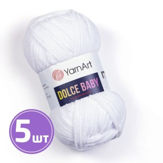 Пряжа YarnArt Dolce Baby (741), ультра белый, 5 шт. по 50 г