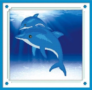 Алмазная вышивка «Дельфинчики»