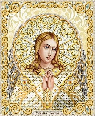 Рисунок на ткани «Ангел Хранитель в жемчуге»