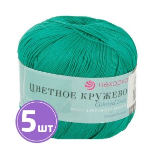 Пряжа Пехорка Цветное кружево (335), изумруд 5 шт. по 50 г Пряжа Пехорка Цветное кружево (335), изумруд 5 шт. по 50 г