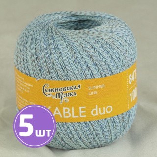 Пряжа Семеновская Kable duo (7859), голубой-мультиколор 5 шт. по 100 г Пряжа Семеновская Kable duo (7859), голубой-мультиколор 5 шт. по 100 г