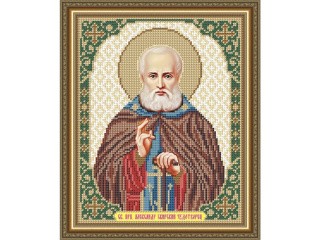 Рисунок на ткани «Святой Преподобный Аплександр Свирский Чудотворец»