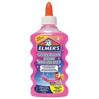 Клей для слаймов канцелярский с блестками ELMERS «Glitter Glue», 177 мл, розовый