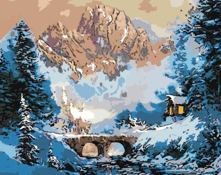 Картина по номерам «Мостик в горах»