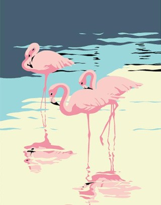 Картина по номерам «Три фламинго»