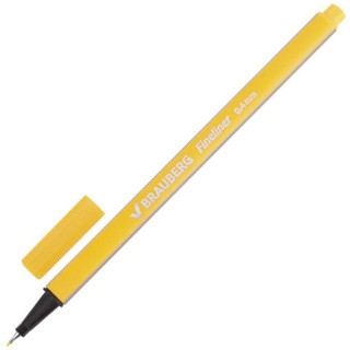 Ручка капиллярная (линер) BRAUBERG «Аero», желтая