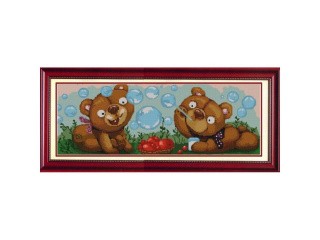 Рисунок на ткани «Игривые мишки»