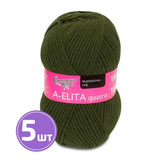 Пряжа Семеновская A-elita quatro (235), олива 5 шт. по 100 г Пряжа Семеновская A-elita quatro (235), олива 5 шт. по 100 г