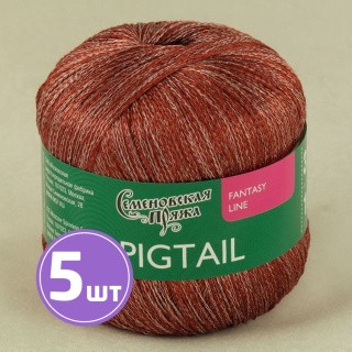 Пряжа Семеновская пряжа Pigtail (17869), клевер-терракот, 5 шт. по 100 г Пряжа Семеновская пряжа Pigtail (17869), клевер-терракот, 5 шт. по 100 г