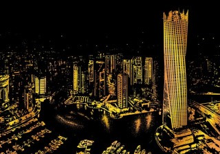 Скретч-картина «Night city» (цветная)