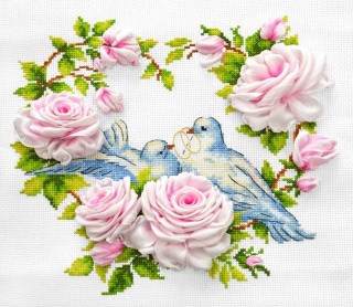 Набор для вышивания «Любовь и голуби»