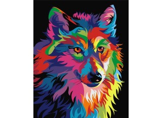 Картина цветным песком «Волк»