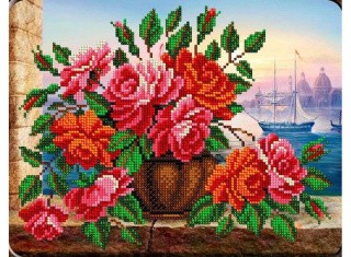 Набор вышивки бисером «Розы в вазе»