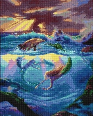 Алмазная вышивка «Русалки и дельфины» Алмазная вышивка «Русалки и дельфины»