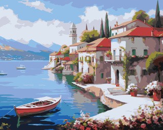 Картина по номерам «Море: Уютный город на берегу 2»