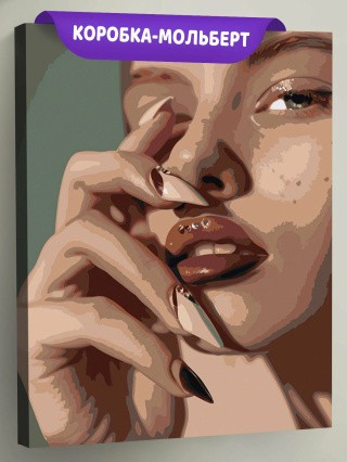 Картина по номерам «Маникюр: портрет девушки и дизайн ногтей»