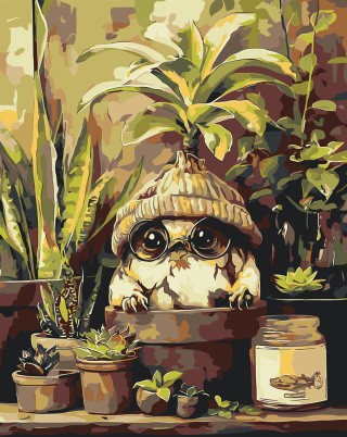 Картина по номерам Гарри Поттер милая мандрагора в очках